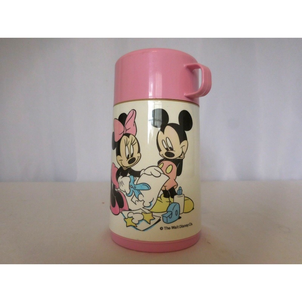 Disney Aladdin Mickey & Minnie Mouse Thermos Only Art Valentine Pink Learning